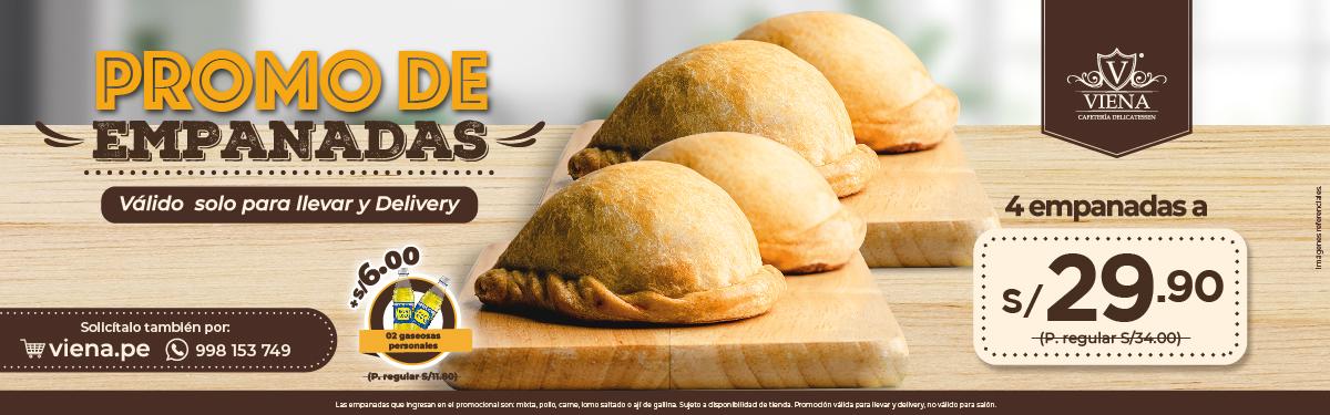 PROMO  4 EMPANADAS + GASEOSAS